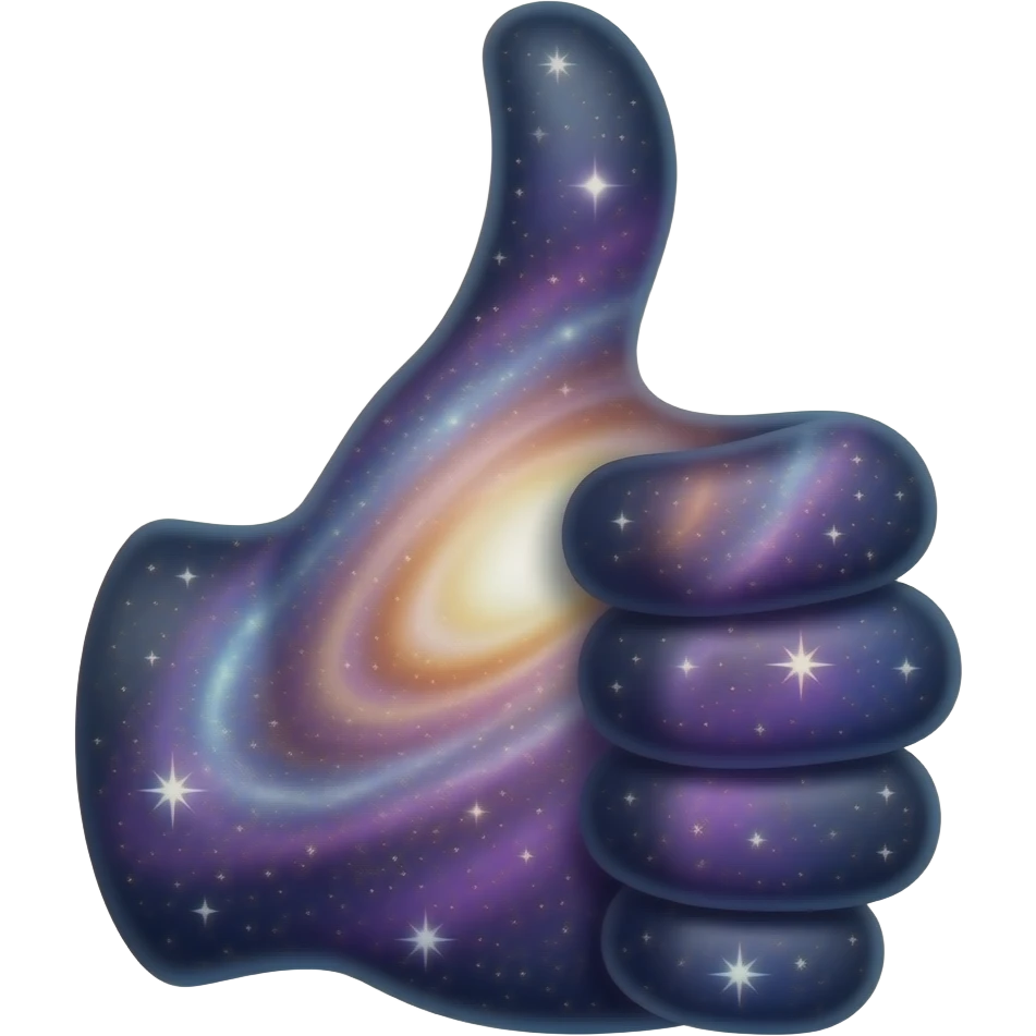 Galaxy thumbs up but looking legit with imprints emoji