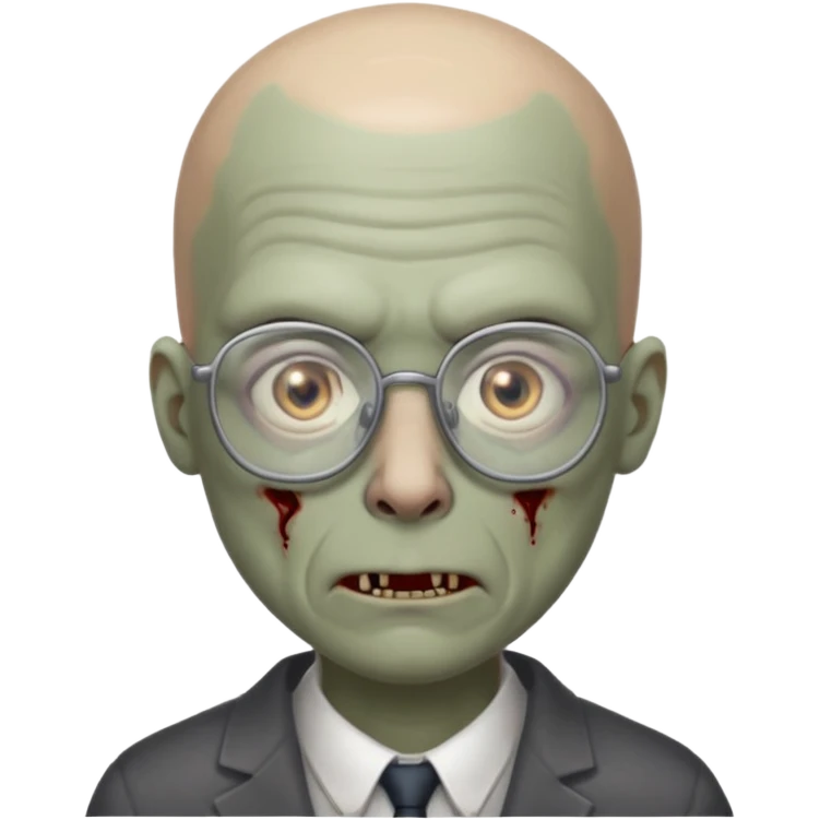 bald zombie with glasses emoji