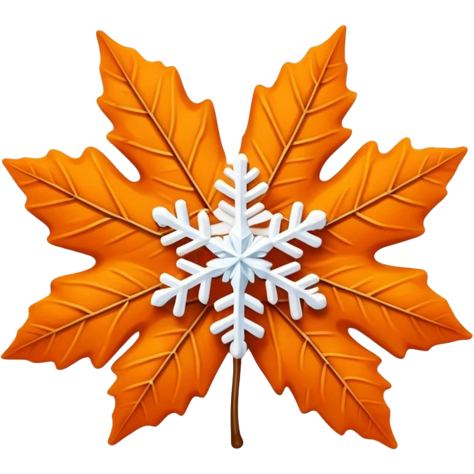  Orange leaf with a snowflake emoji