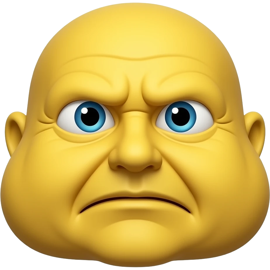 bulging distorted yellow face emoji emoticon emoji