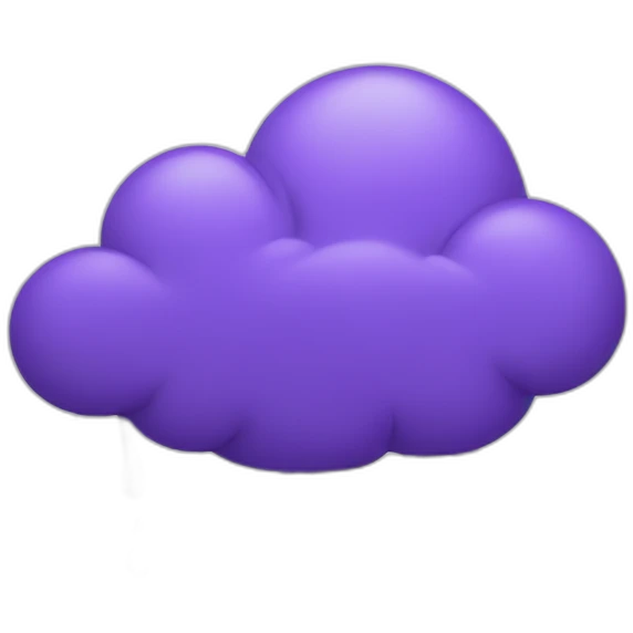 purple cloud with rain emoji