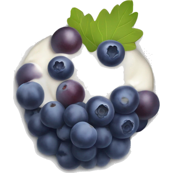 yoghurt bowl with grapes and blueberries emoji