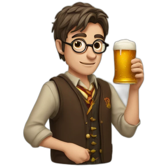 Harty Potter with beer emoji