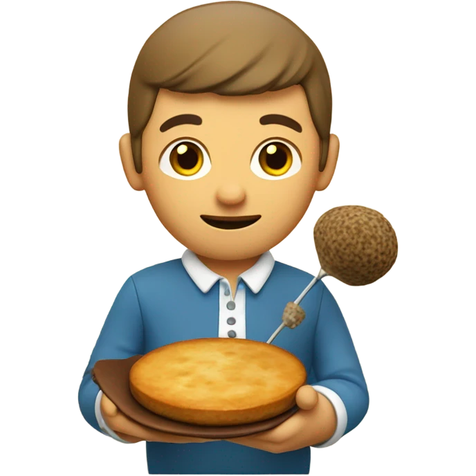 Golfer holding pancake and haggis  emoji