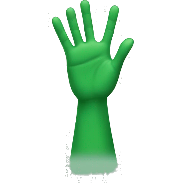 green raised hands emoji