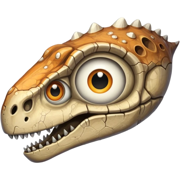 a dinosaur bone with eyes emoji
