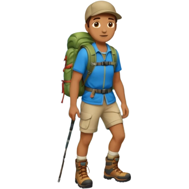 man with backpack and hiking clothes, full body emoji