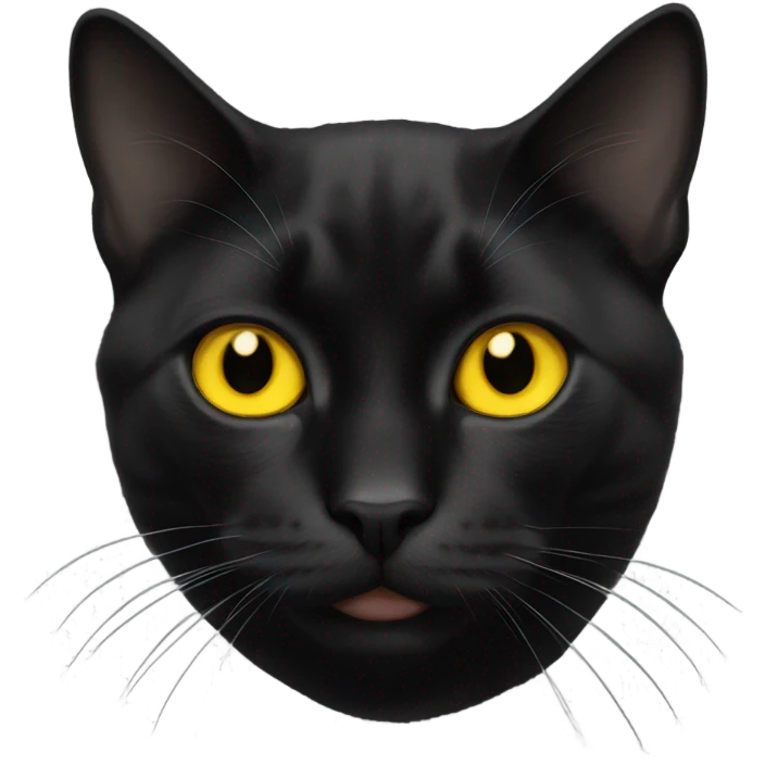realistic black smoke cat with yellow eyes emoji