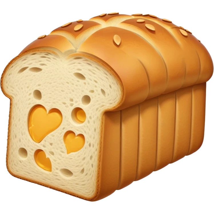 A bread loaf with a slice cut from it and falling emoji