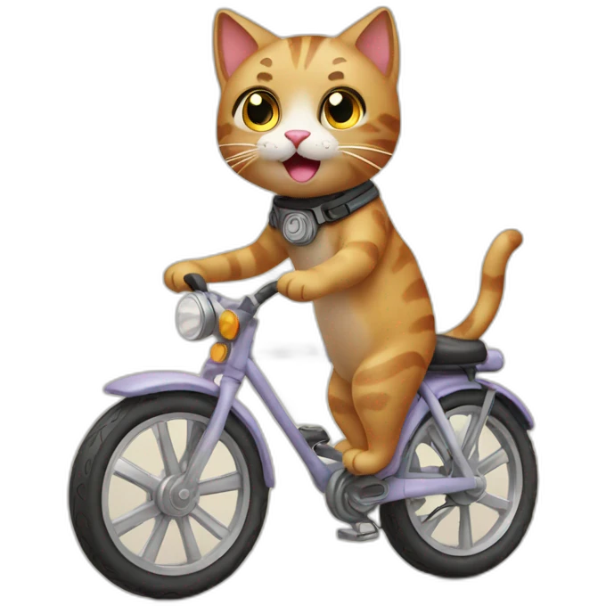 cute cat on bike emoji