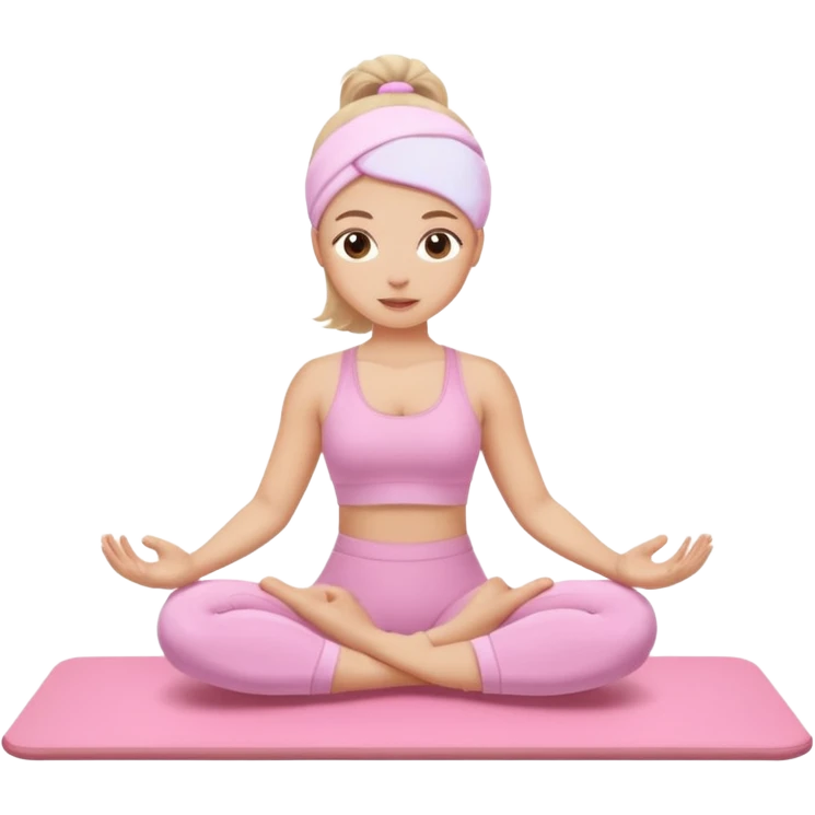 Girl doing Pilates with baby pink set emoji