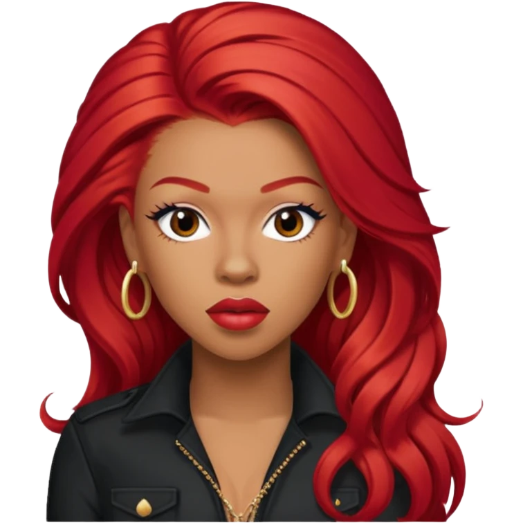 Keyshia Cole with long red hair emoji