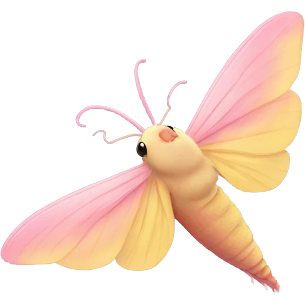 Rosy maple moth side profile with no mouth  emoji