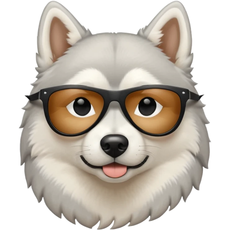 white/grey husky dog with black sunglasses emoji