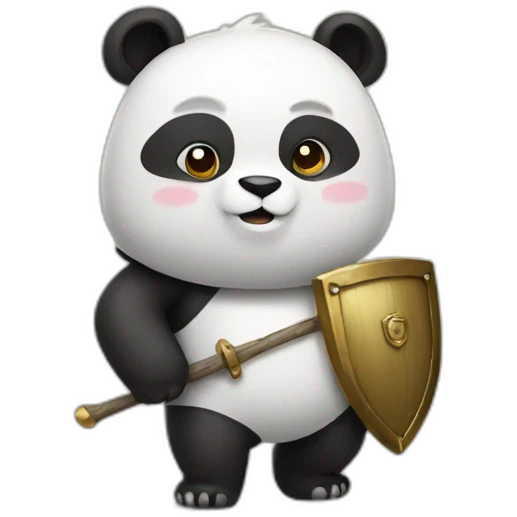 panda with shield emoji
