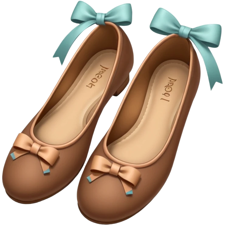 Brown ballerina shoes with bows emoji