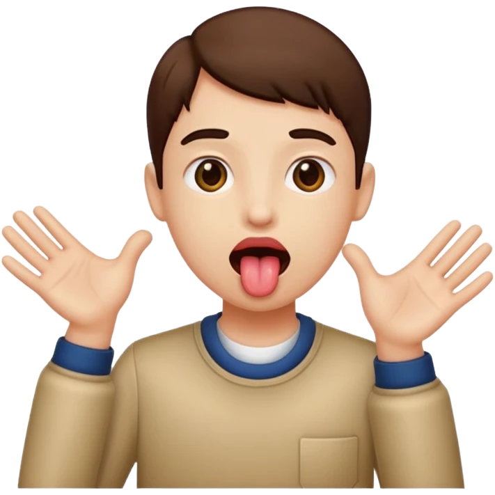 Tongue out with hands to the side  emoji