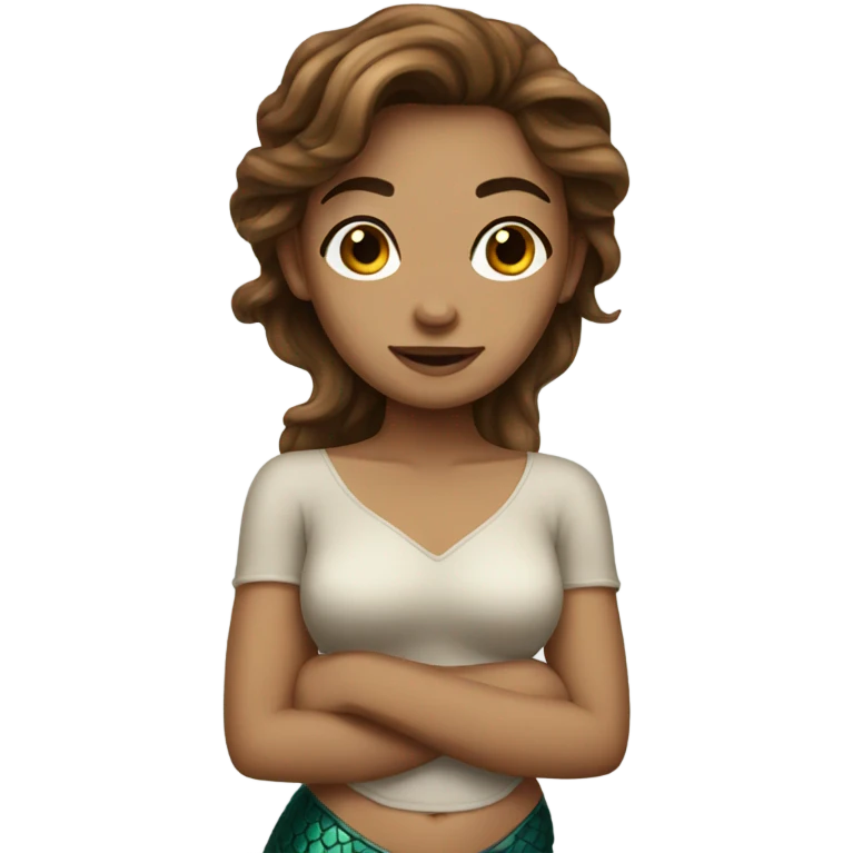 Mermaid with brown hair emoji