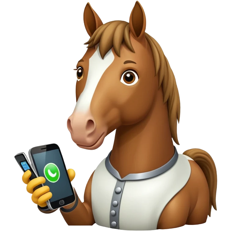 horse with cell phone emoji