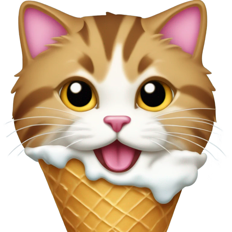 Cat eating ice cream emoji