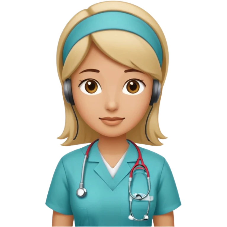 A female office worker who undertakes the work or tasks to respond to the customer's sales request, no head headsets or telephones. Can you add a medical background to better set the context? emoji