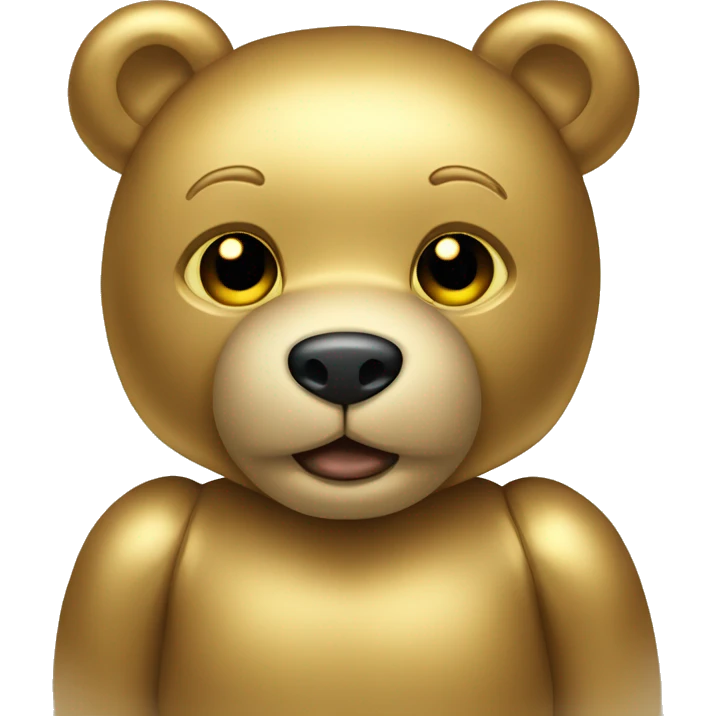 Gold metal teddy bear emoji