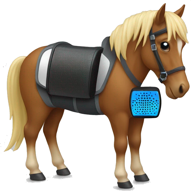 Horse with Bluetooth speaker  emoji