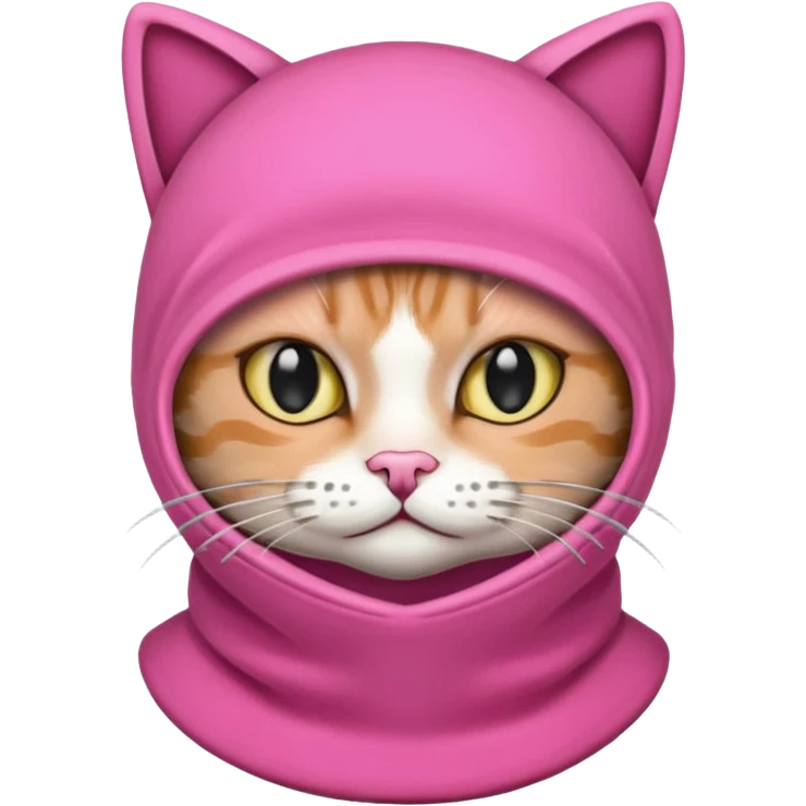 Pink Balaclava Cat emoji