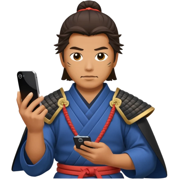 Samurai with Smartphone emoji