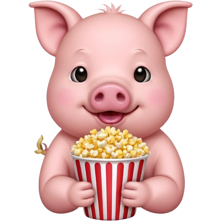 Un cerdo comiendo palomitas emoji