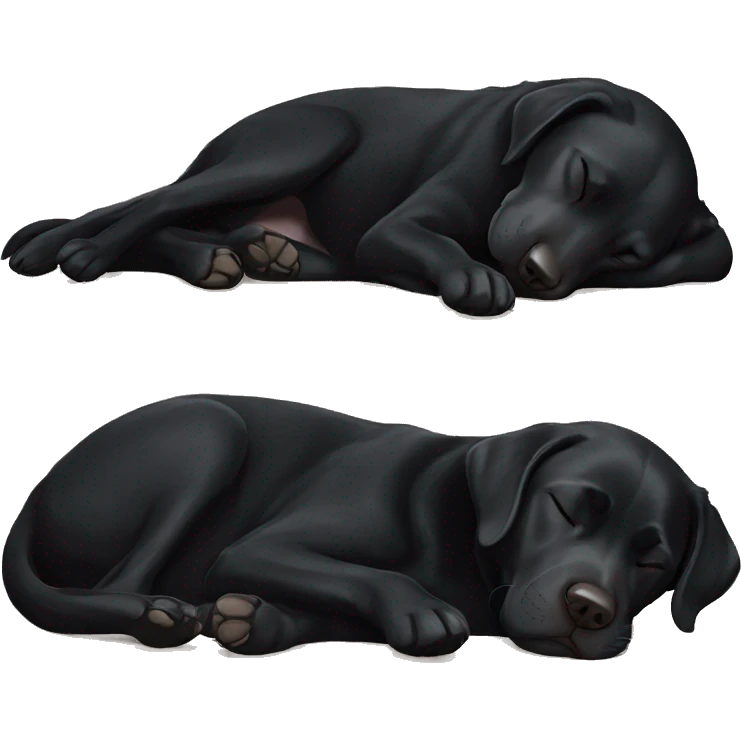 Black Labrador sleeping emoji
