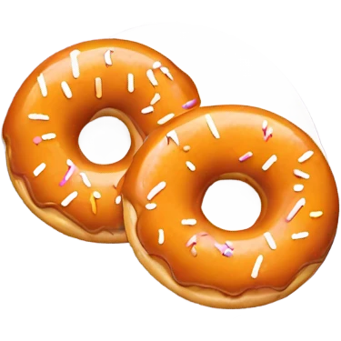 orange glazed donut white sprinkled emoji