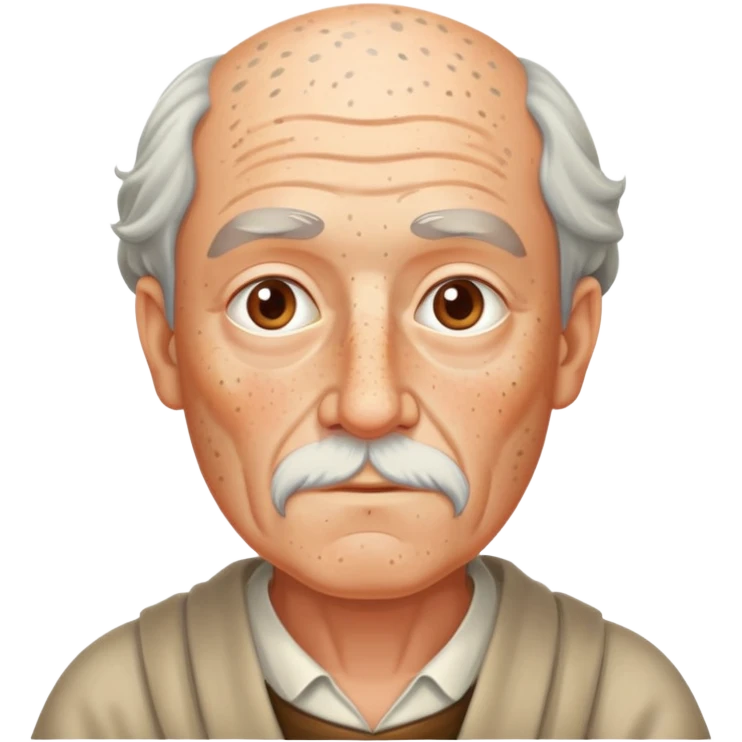 old philosopher, without beard or moustache, with freckles emoji