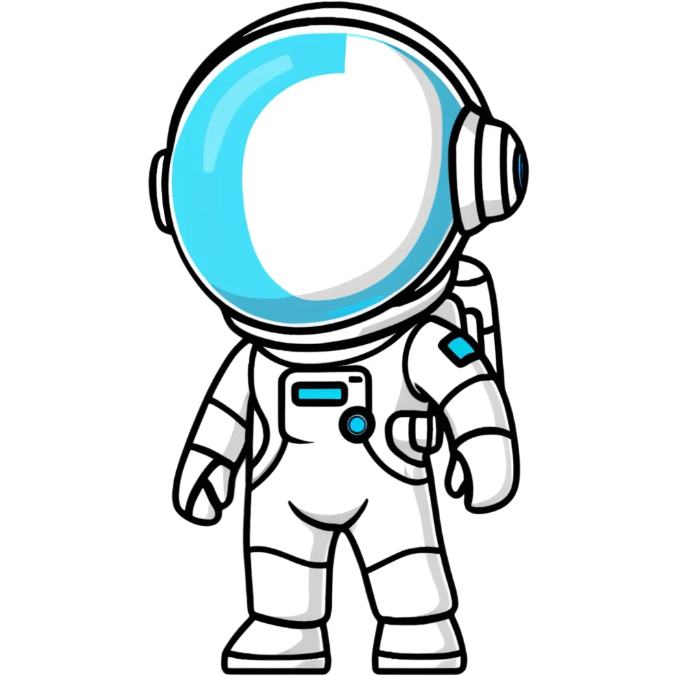 happy little astroneer in a white suit and helmet emoji