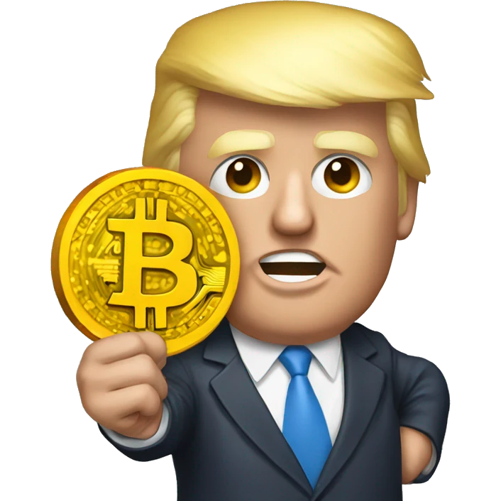 Donald trump holding bitcoin emoji