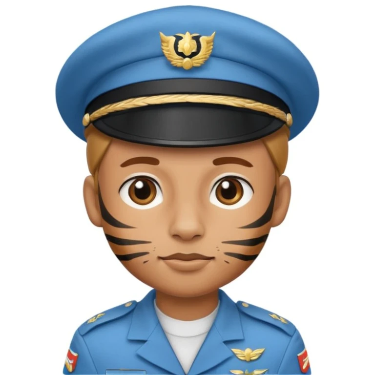 נמר שהוא חייל עם כומתה בצבע תכלת emoji
