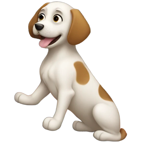 A dog doing roofing  emoji