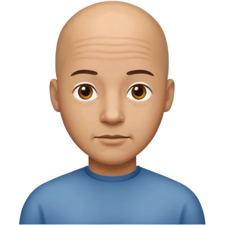 One man medium skin no hair emoji