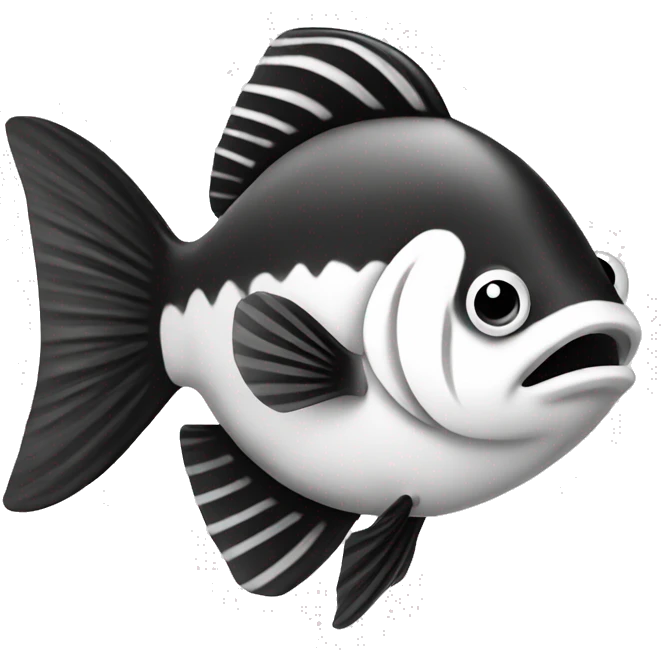 Fish black and white emoji