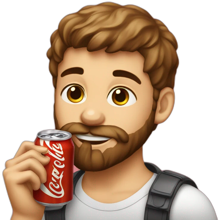 cute-boy-with-beard-drinking-coke emoji