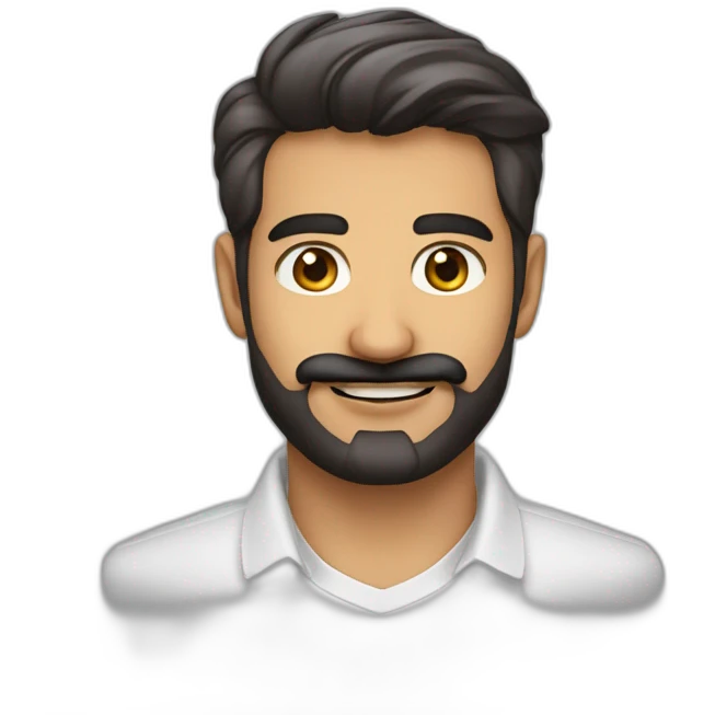 Aiman TAHIR linkedin without-bear no-facial-hair taper-cut mexican-moustache  with-shirt emoji