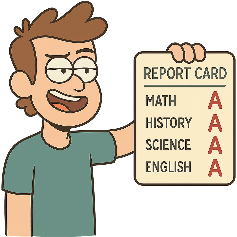 modern and minimal report card, soft colors, rounded edges emoji