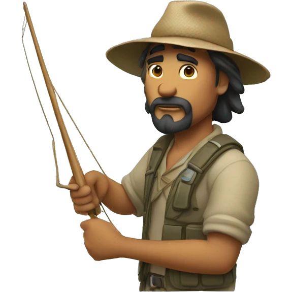 fish hunter with a harpoon in hand emoji