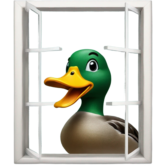 duck peeking through window emoji