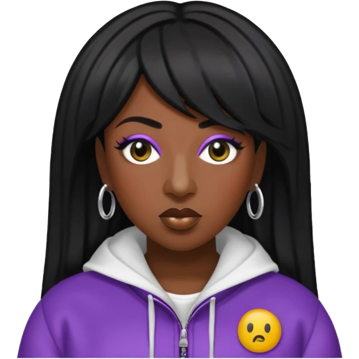 Missy Elliott with black hair emoji