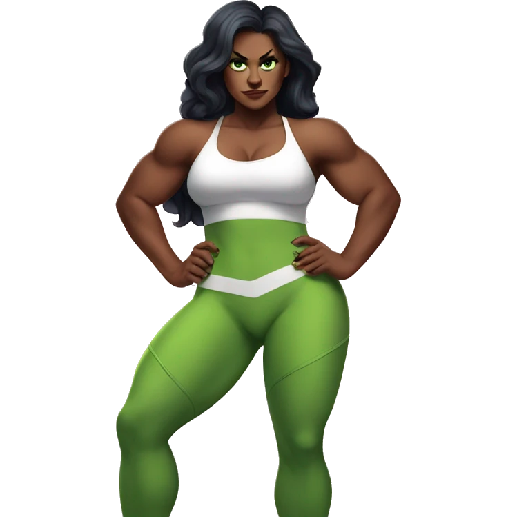 Curvy She Hulk in love wearing gym outfit  emoji