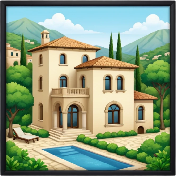 mediterranean villa in the woods emoji