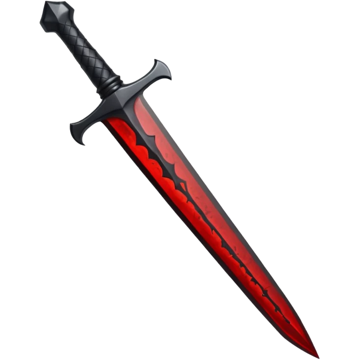 iOS emoji, dark fantasy dagger, obsidian blade, runes, blood drop, clean render, minimalism emoji