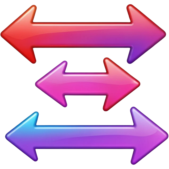color gradient between red and purple glitter arrow right emoji