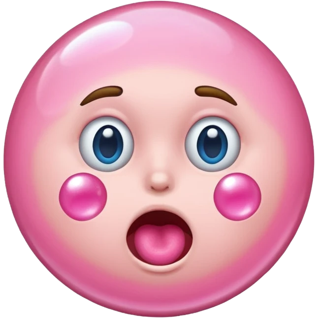 star face blowing pink bubble gum emoji